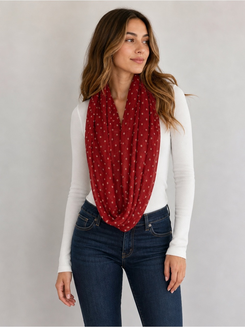 ✨ Charming Charlie Polka Dot Infinity Scarf | Lightweight Chic Style ❤️🧣